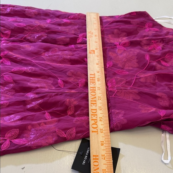 Lulus No One Prettier Magenta Floral Embroidered Tie-strap Mini Dress Size M - Picture 5 of 8